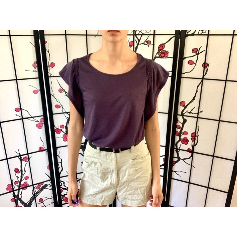 Mossimo Purple Butterfly Sleeve Blouse